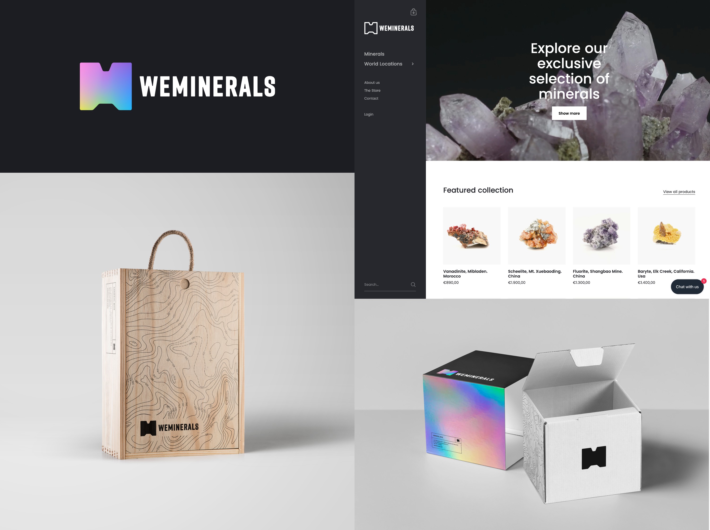 Website Design - Weminerals ecommerce minerali
